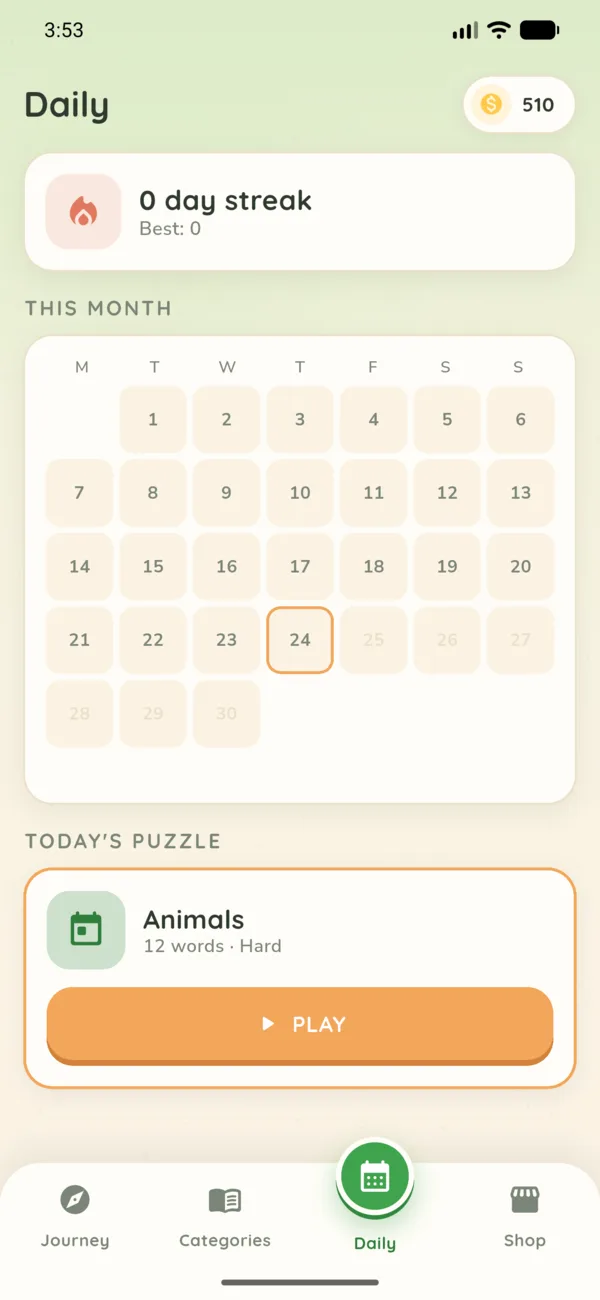 Daily puzzle calendar